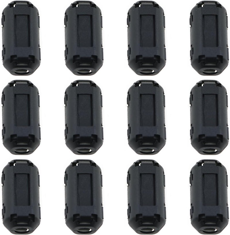LUORNG 12PCS 3.5mm Inner Diameter Degaussing Filter Anti Jammer Black Degaussing Filter Anti Jammer Noise Filter for Home Appliance and Electronic Device - Image 1